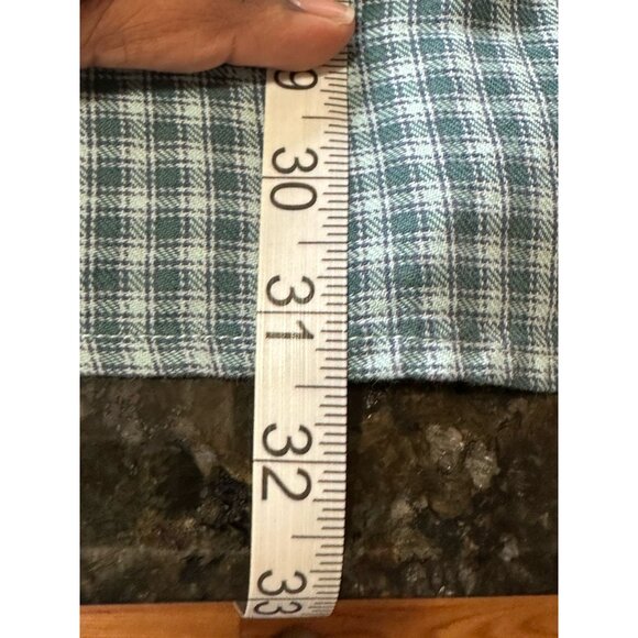 American Eagle Y2K Green Plaid Mini Peasant Dress Tiered Smocked Bust Sz S - Picture 6 of 8